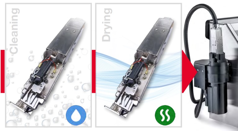 Quy trình vệ sinh và làm khô đầu in Hitachi UX2