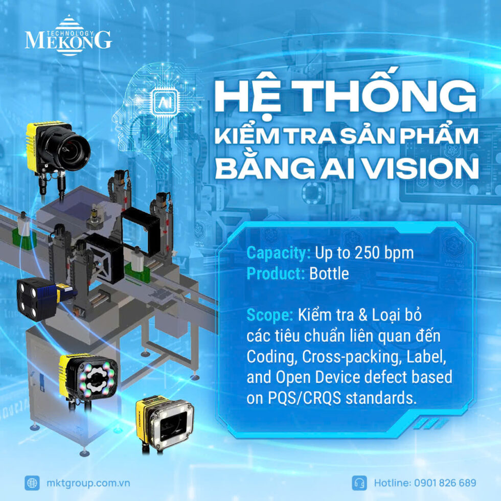 Ứng dụng Ai Vision trong kiểm soát chất lượng chai - MKT GROUP