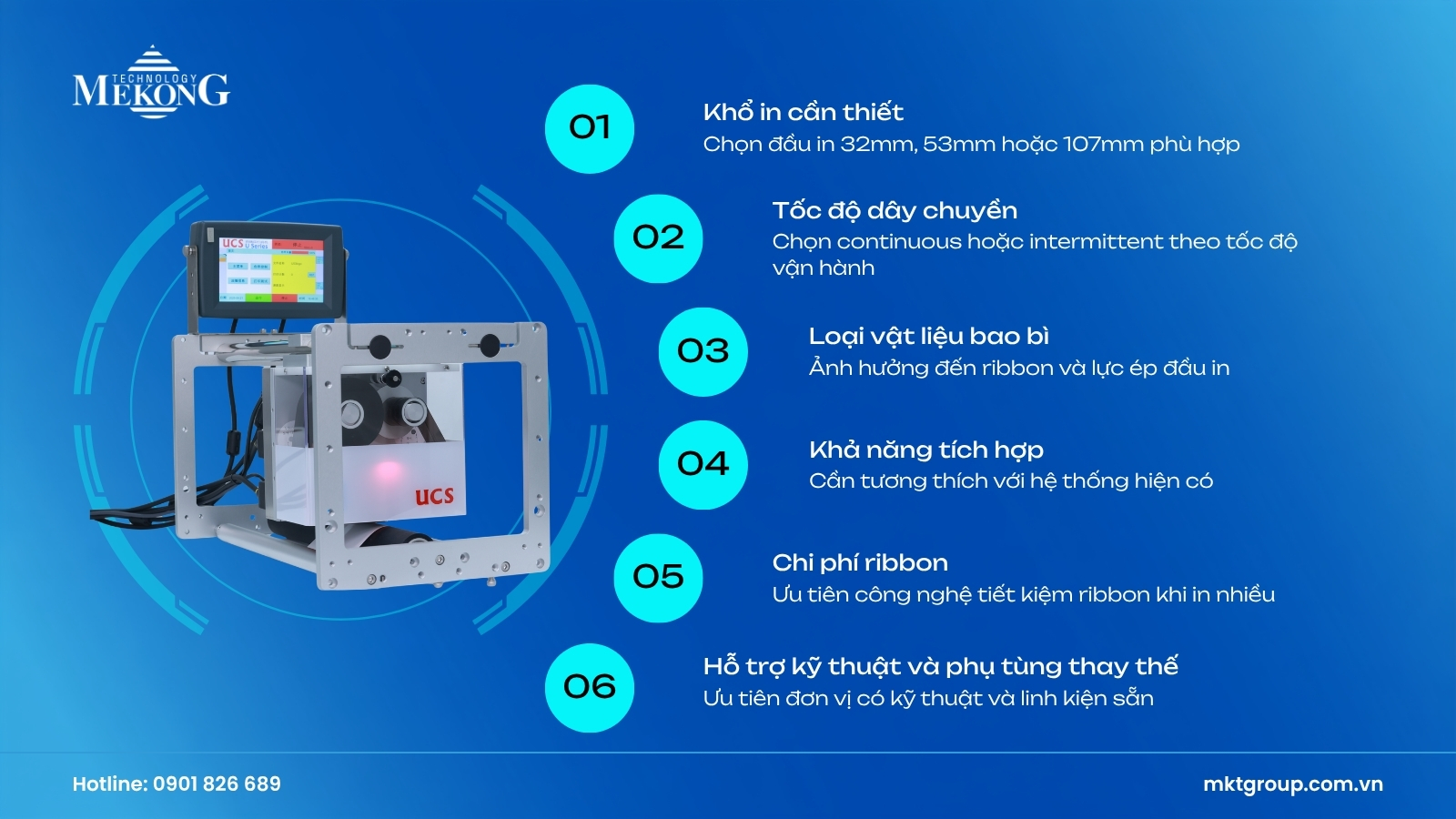 Chọn **máy in truyền nhiệt TTO** cần cân nhắc khổ in, tốc độ, vật liệu và khả năng tích hợp với dây chuyền